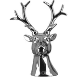 Fink Deko-Hirschkopf 12 x 20 x 25 cm Keramik, silberfarben Dekofigur zum Aufstellen