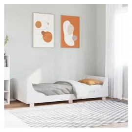 vidaXL Massivholzbett 90 x 200 cm Weiß