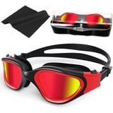 HotSrace Polarisiert/Nicht Polarisiert Schwimmbrille Anti Nebel UV-Schutz Verstellbar, Komfort Profi Schwimmbrillen ür Herren Damen Erwachsene Jugendliche