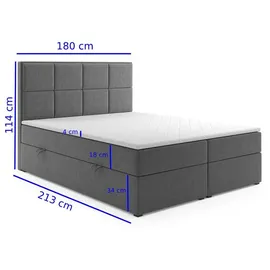 m-punkt Neapel 180 x 200 cm Grau