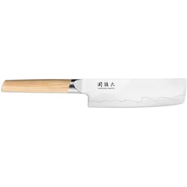 KAI Seki Magoroku Composite Nakiri-Messer 16,5 cm Heller gemaserter Pakkaholzgriff