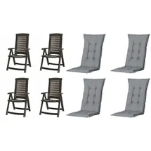 JARDIN Madison Klappsessel 72 x 110 x 61 cm grau 4 St.