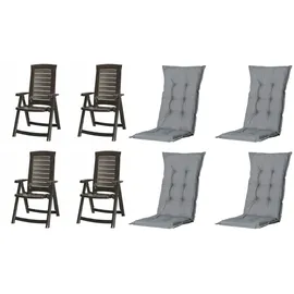 JARDIN Madison Klappsessel 72 x 110 x 61 cm grau 4 St.