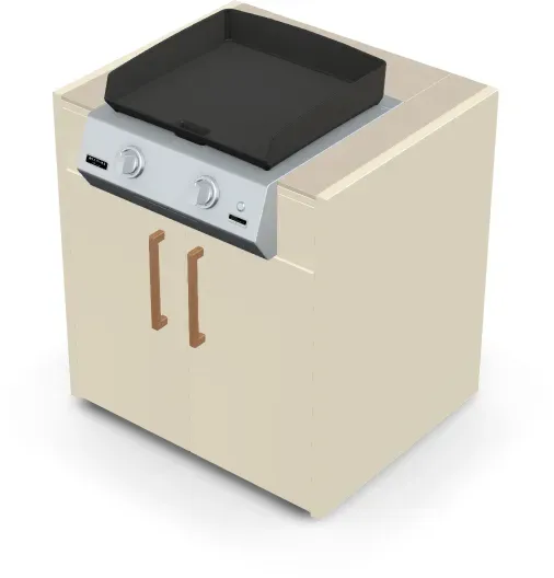 Brabura KC 80 Plancha Körper - Pietra Di Osso / Perle Blanche / Holzgriff