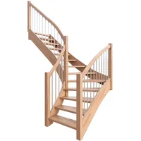 DOLLE Geschosstreppe Orly 270-300 cm Edelstahl/Holz