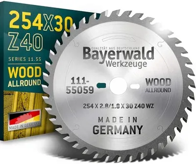 1x HM Kreissägeblatt - 254 x 2.8/1.8 x 30 Z40 WZ | Bayerwald HM Tischkreissägeblätter WZ
