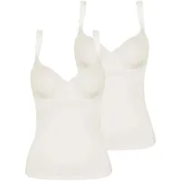 VIANIA BH-Hemd "2er Pack BH Hemd Basic", Damen, Gr. 80, Cup D, beige (cream cream), Stoff, Obermaterial: 90% Polyamid PA. 10% Elasthan EL., BHs BH-Hemd