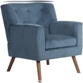 deluke Loungesessel MUSCAT Cord 72 x 80 x 74 cm Blau