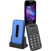Volfen Nexo Flip MAX Klapphandy für ältere Menschen, große Tasten und Tasten, einfach zu bedienen, USB-C, 3 Direktspeicher, Ladestation, Schwarz (Blau)