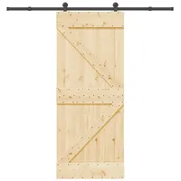 VidaXL Schiebetür mit Beschlag 85x210 cm Massivholz Kiefer