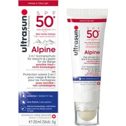 ULTRASUN Alpine Creme SPF 50+ 2in1 Gesicht+Lippen 20 ml