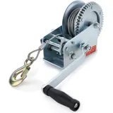 RAMROXX Profi Seilwinde Handwinde mit Drahtseil 1500 kg 10 Meter Silber