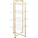 5 five simply smart - Wäscheständer turm 4 räder 40m holzeffekt