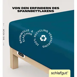 schlafgut Easy Jersey Elasthan Boxspring 180 x 200 - 200 x 220 cm petrol deep