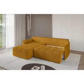 altdecor Ecksofa Cord 2-Sitzer Senfgelb