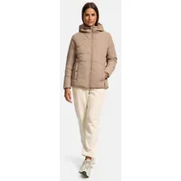 Marikoo Damen Winterjacke (XS-3XL) - Steppjacke, Kapuze mit Gummizug, im inneren mit Fleecestoff, Warme Jacke Frauen - N026 (XS, Taupe-Grey) - XS
