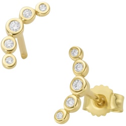Luigi Merano Ohrstecker gebogen, mit funkelnden Brillanten, Gold 585 Onesize Damen 