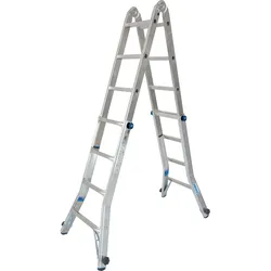 Krause Stabilo Sprossen-Gelenk-TeleskopLeiter 4x4 Sprossen, 4 Holmverlängerungen