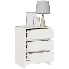 vidaXL Nachttisch Weiß 45 x 35 x 56 cm Massivholz Kiefer
