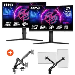 2x MSI MPG 275CQRXFDE 69cm (27") QHD VA Gaming Monitor + Gratis Monitorarm