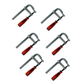 Vago-Tools 6 Stück Profi Ganzstahl Schraubzwinge 80 x 160 mm Tischzwinge Zwingen