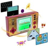Thumbs Up GmbH Mad Monkey Retro Mini Spielkonsole, Handheld Spielekonsole für unterwegs, 153 Spiele, Retro Arcade Games, Gold, Rot