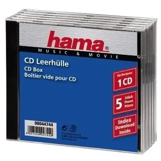 Hama 44744 CD-Leerhülle Standard 5er-Pack