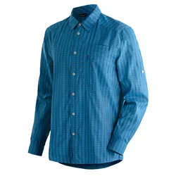 Maier Sports Herren Mats Langarmhemd - 52 - blue check
