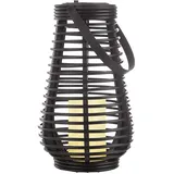 LED Außenleuchte Laterne Gartenleuchte Solar Dämmerungssensor Schwarz H 26 cm