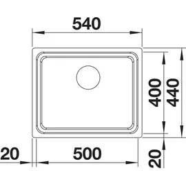 Blanco Etagon 500-U Edelstahl Seidenglanz + Handbetätigung + InFino