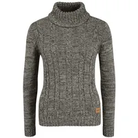 Oxmo OXPhilipa Damen, Rollkragenpullover Pullover mit Rollkragen in grau