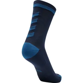 hummel Unisex Elite Indoor Sock Low Pa Sock, Dark Sapphire/Blue Coral, 27-30