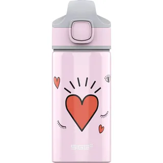 Sigg Miracle Girl Power Kinder Trinkflasche (0.4 L), Kinderflasche mit auslaufsicherem Deckel, einhändig bedienbare Wasserflasche aus Aluminium