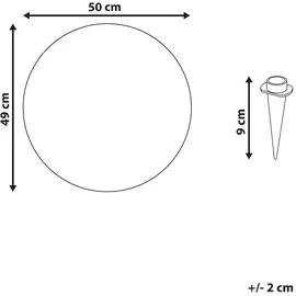Beliani Kugelleuchte Kunststoff 49,0 cm inkl. Fernbedienung Weiß