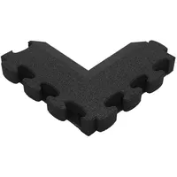 Gum-tech Negatives Eckstück ""Abgeschrägt"" für Fallschutzplatten, Schwarz, 8 cm