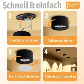SSC-LUXon 4er Set CELI-X Spot Strahler Decke flach rund mit LED GX53 3W
