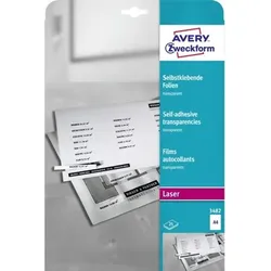 3482 Transparente, selbstklebende Folien, A4, einseitig beschichtet, 25 Bogen