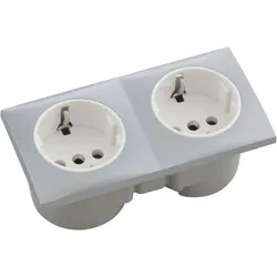 BERKER Berker Integro Flow Elemente chrom matt - Doppelsteckdose , Steckdose polarweiß