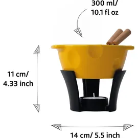 boska food tools Boska Fondueset Mini Cheesy - Fondue - Für Käsefondue - 300 ml - Spülmaschinenfester Fonduetopf - Dutch Fondue - Gelb/Schwarz