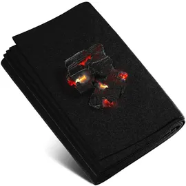 evocamp Feuerfeste Unterlage 1x1 m hitzebeständig bis zu 982 °C schwarz, Feuerfester Stoff ideal als Feuerschutzmatte oder als Grillunterlage, Hitzeschutzmatte Nicht brennbar, Brandschutz