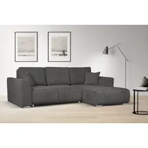 OTTO home Ecksofa OTTO HOME "BEATRICE optionale Schlafsofa mit Bettkasten, B/T/H: 265/170/86 cm", grau, B:265cm H:86cm T:170cm, 100% Polyester, Sofas, Ecksofa, L-Form, wahlweise auch mit Bettfunktion und Bettkasten