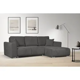 OTTO home Ecksofa OTTO HOME "BEATRICE optionale Schlafsofa mit Bettkasten, B/T/H: 265/170/86 cm", grau, B:265cm H:86cm T:170cm, 100% Polyester, Sofas, Ecksofa, L-Form, wahlweise auch mit Bettfunktion und Bettkasten