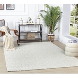 Surya Home Shaggy Berber Teppich - Flauschiger Teppich für Wohnzimmer, Esszimmer, Schlafzimmer, Langflor Hochflor Teppich flauschig - Teppich groß 120x170 cm, Wohnzimmerteppich in Weiß