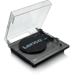 LENCO LS-10BK Plattenspieler mit Lautsprechern, schwarz/Holz