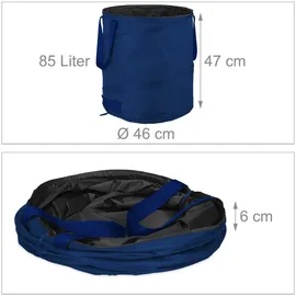 Relaxdays Gartensack 3er Set 85 l blau