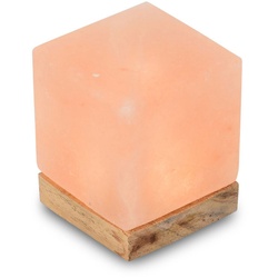 HIMALAYA SALT DREAMS Salzkristall-Tischlampe USB-Kubus, LED wechselbar, Warmweiß, Handgefertigt aus Salzkristall – jeder Stein ein Unikat, H: ca.9 cm orange