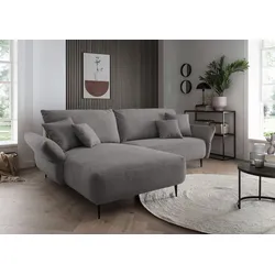 Ecksofa INOSIGN "Amarena L-Form", grau, B:286cm H:96cm T:178cm, 100% Polyester, Sofas, inklusive Armlehnenverstellfunktion, 4x Zierkissen gratis