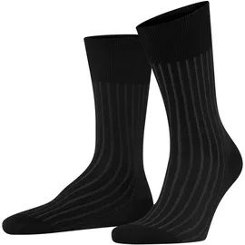 Falke Herren Socken 2er Pack - Shadow, Strümpfe, Baumwolle, Logo, lang, einfarbig Schwarz/Grau 41-42