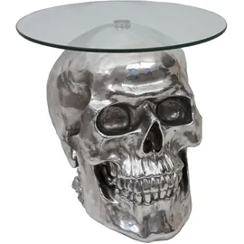 Mendler Beistelltisch Totenkopf 52x55x55cm silber