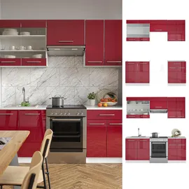 Vicco Küchenzeile Fame-Line 200 cm Bordeaux Hochglanz